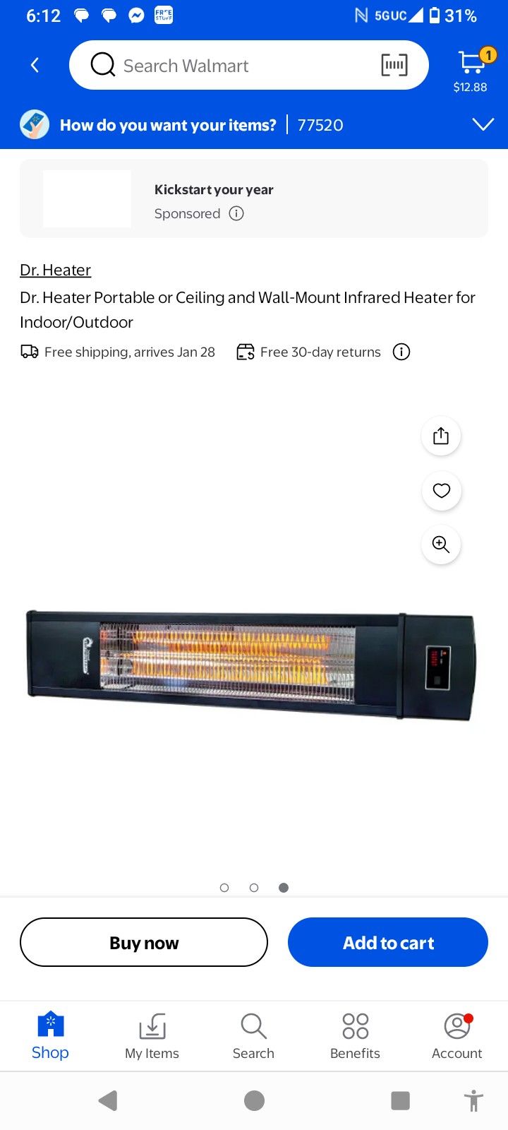 HEATER Infrared Indoor/Outdoor 🔥!1500w