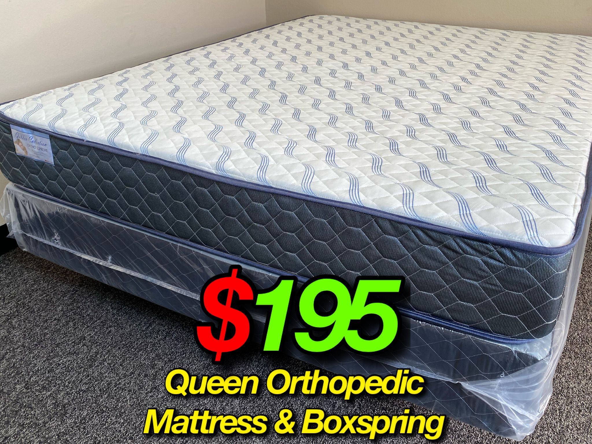 Queen Supreme Ortho Mattress And Boxspring!!