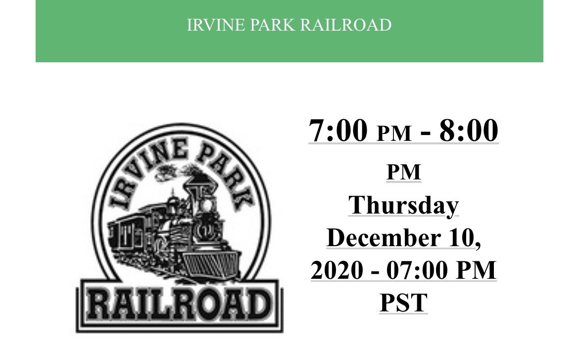 Irvine Christmas Train Tickets! 12/10 7pm