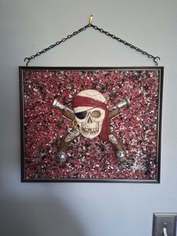 Red Skull & Crossed Pistols Accent Art