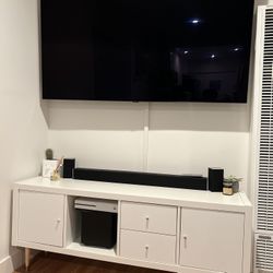 Modern White TV Stand / Media Console – 57” Long, Great Condition