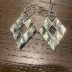 Robert Manse sterling and 18karat mother of pearl dangle earrings 