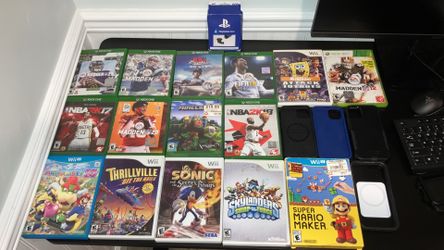 Games sound plugs cases asking price 20 or highest offer