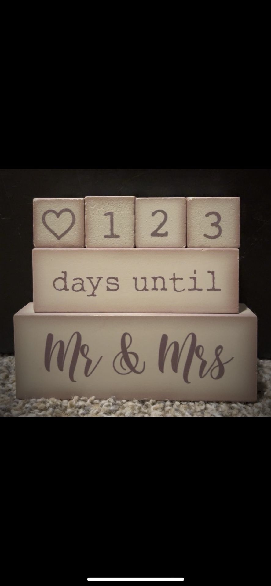 Wedding Countdown Block Set – “Days Until Mr. & Mrs.”