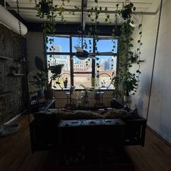 Custom Solid-Wood Hanging Daybed Swing – Loft / Studio Statement Piece