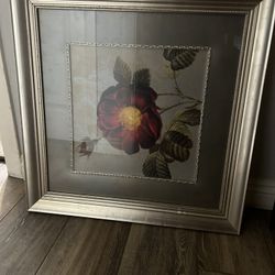 Flower Painting in Bronze Framing