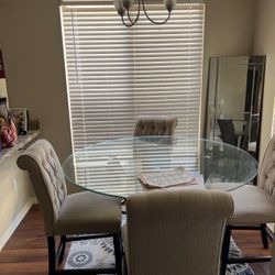 5 piece Glass Round Dinning Set
