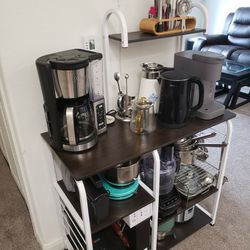5 Storage Shelves Coffee Bar Kitchen Organizer Rack