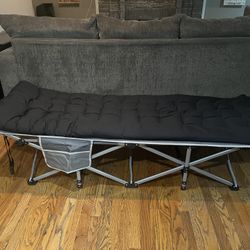 ZENPETIO Camping Cot for Adults, Heavy-Duty Portable Cot Bed with Mattress, Foldable Padded Sleeping Cots for Camping Travel Tent Day Bed Outdoor & Ho