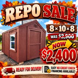 REPO: 8' x 10' x 8' Wooden Storage Shed