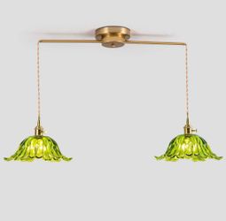Vloitgol 2-Light green brass Pendant Light