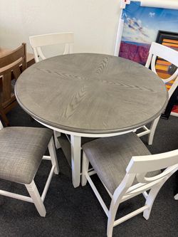 Counter height dining set with 4 chairs
