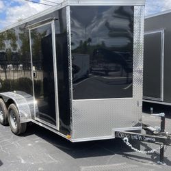 2026 Quality Cargo Enclosed Trailer 6x12TA w/ Barn Doors (Black) — Poly Core + D-Rings — $4,899 + Tax + Registration