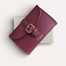 NWT Chloe Burgundy Leather Clutch