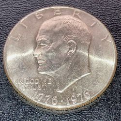 Eisenhower Large 1976 Bicentennial 1776 Moon Bell Ike Silver Dollar US Coin Coins