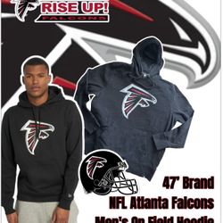 47’ Brand Heavyweight NFL Atlanta Falcons Men's On Field Hoodie Fan Size XXL (Black) 