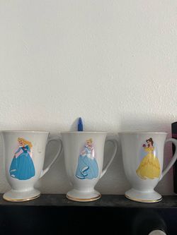 Disney Store Princess pedestal mugs