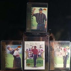 Real Nice 4 Card Rookie Lot 2001 Tiger Woods...Mint Condition 