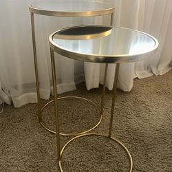 MOVING - Zara Home Mirror + Gold Leaf Metal Nesting Tables