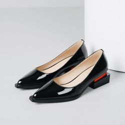 New LingxiaUne Black Patent Dressy Pumps, Size 11