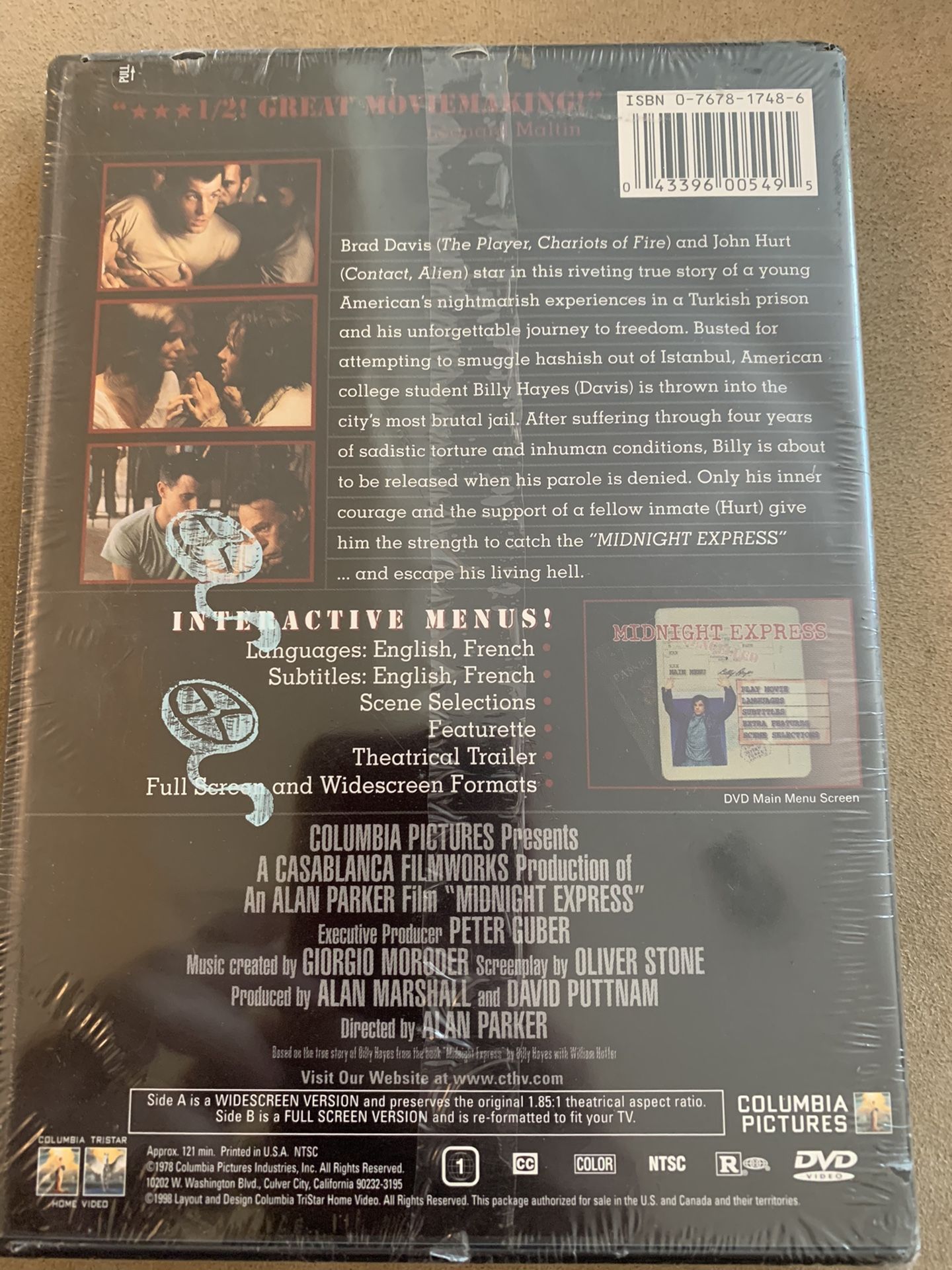 MIDNIGHT EXPRESS 20th Anniversary Edition SEALED DVD
