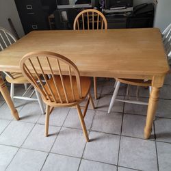 60"×36" (5'×3') Wooden Table With 4 Wooden Chairs