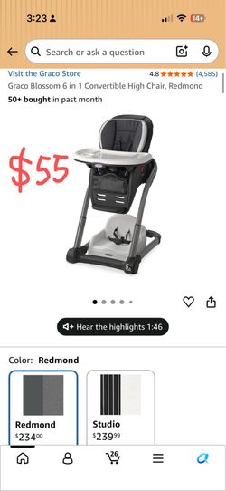 Graco Blossom 6 in 1 Convertible High Chair