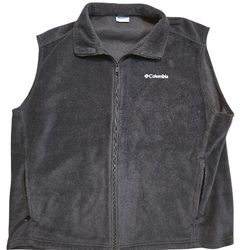 Columbia Men's Gray Full Zip Fleece Vest 2X