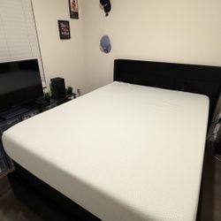 Bed Frame Queen + Storage + Memory Foam Mattress (1 Month Use) 
