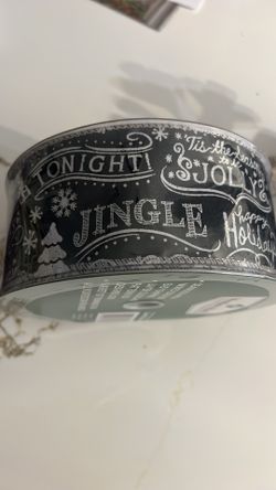 50 Yards Of  Members Mark Black And White Wired Christmas Ribbon 