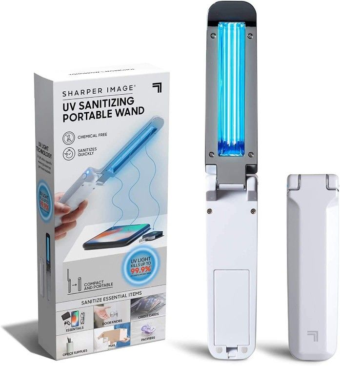 SHARPER IMAGE TrueUV Light Sanitizer, Portable and Foldable Ultraviolet Sanitizing Light Wand