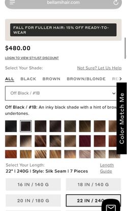 Bellami Silk Seam Hair Extensions 1B 240 grams