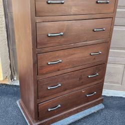 5 Drawer Solid Wood Chest of Drawers Dresser 	