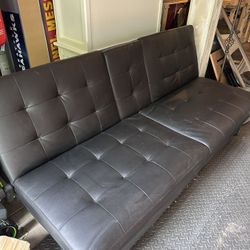 2 Black Convertible Folding Sofas