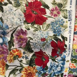 Sale Pending 37” Cotton Quilt Fabric Quality Textile Flowers 💐 