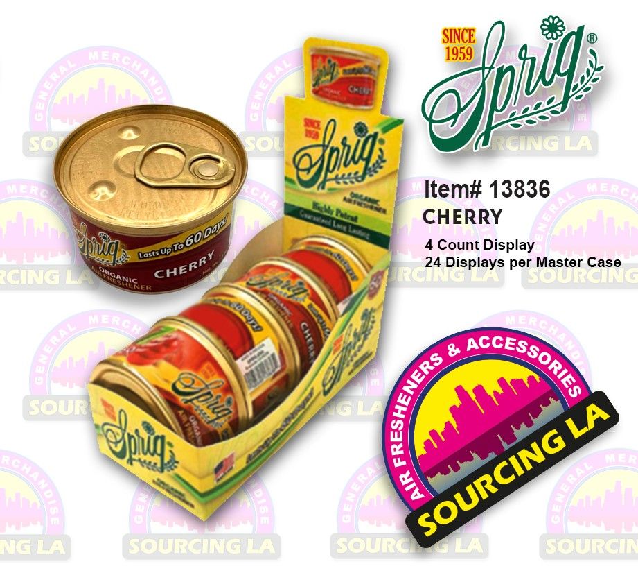 Sprig Canister Air Freshener, Made in the USA Since 1959 - Cherry