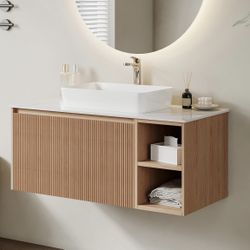 36” Floating Vanity Cabinet & Sink-NO Countertop 