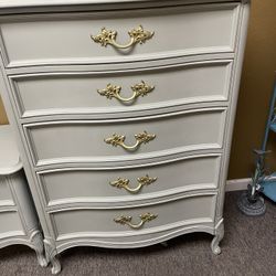  French Provincial 5-drawer Dixie Dresser In Soft Green. 35 Wide/19 Depth /48 Tall