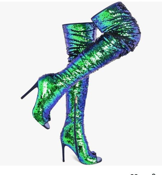 Women's Sequins Over The Knee Boots