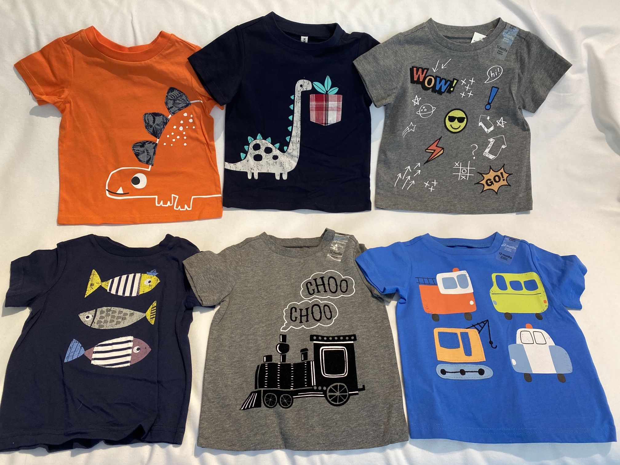 Brand new Boys 12 Months T-shirts - No Tags
