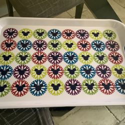 Disney Mickey Mouse Ears Melamine HUGE Serving Trays w Cut-out Handles  Mint