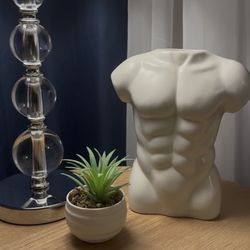 Ceramic male body statue vase pot planter
