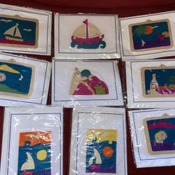 Set Of 9 Handmade Greek Wooden Puzzle Cards Imported From Greece 
