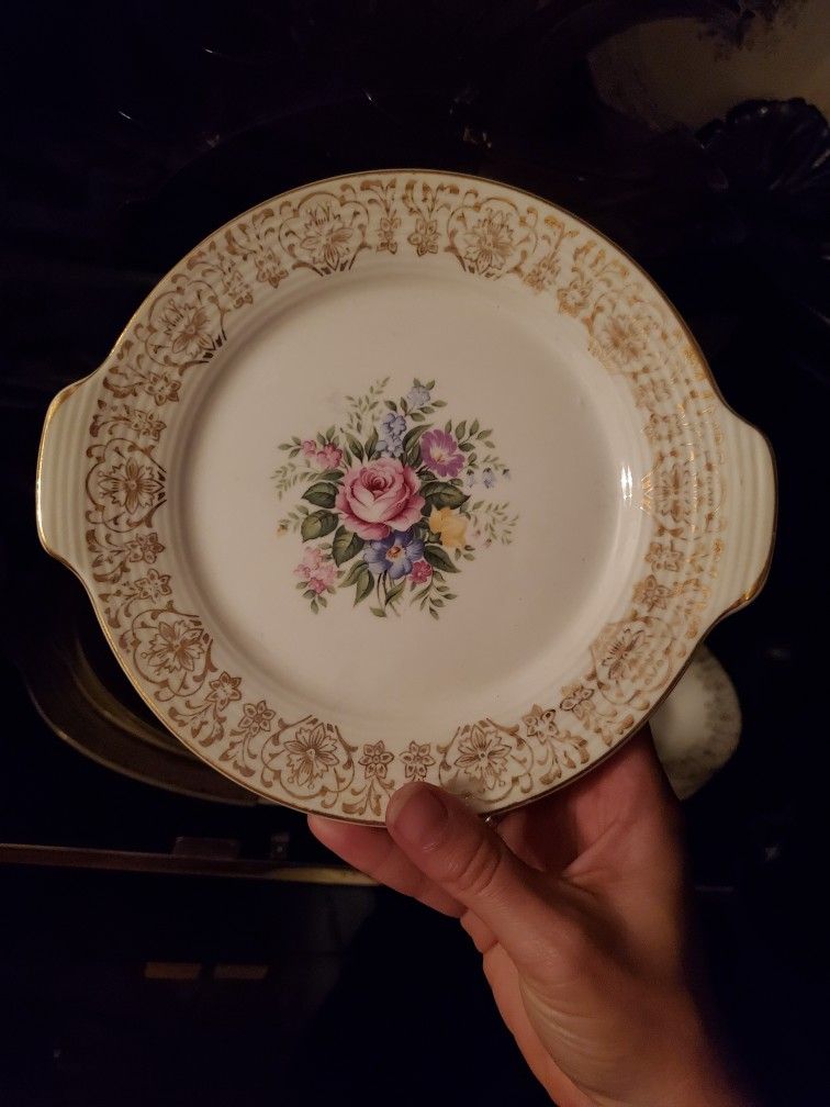 22kt Gold Rose Printed Dishes ~50+pcs