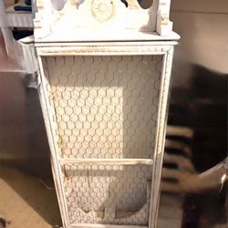 Vintage Wood, Mid-Century Modern Wall Shelf 4 Feet With Glass Shelves