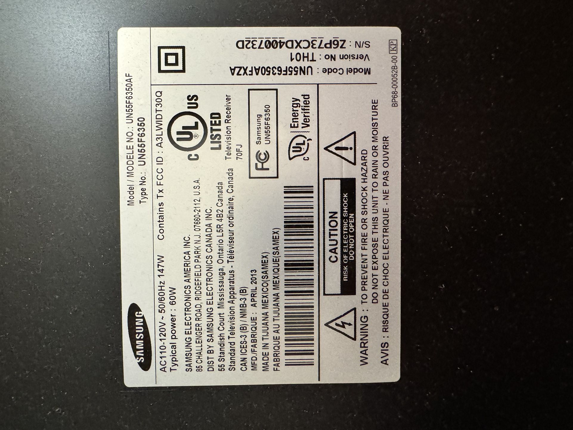 Selling A Samsung Tv 55 Inches With A Rack