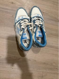 Louis Vuitton Trainer Sneakers Blue & White Monogram – Size 44 (US 10-11)