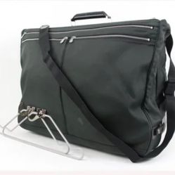 • Louis Vuitton Green Nylon x Taiga Leather Santore Ardoise Garment Travel Bag 