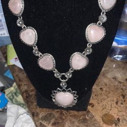 Pink Quartz Necklace Huge Stones Over 300k