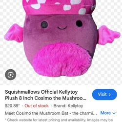 Squishmallows Cosimo The Mushroom Bat 